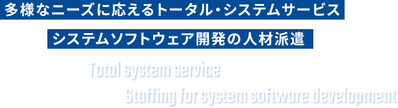 多様なニーズに応えるトータル・システムサービス システムソフトウェア開発の人材派遣